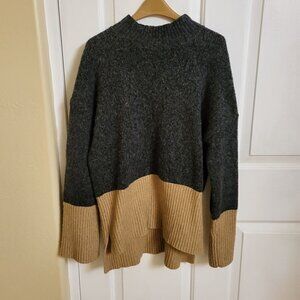 Michael Kors Long Sleeve Tan And Grey Mock Neck Sweater Size MEDIUM Michael Kors